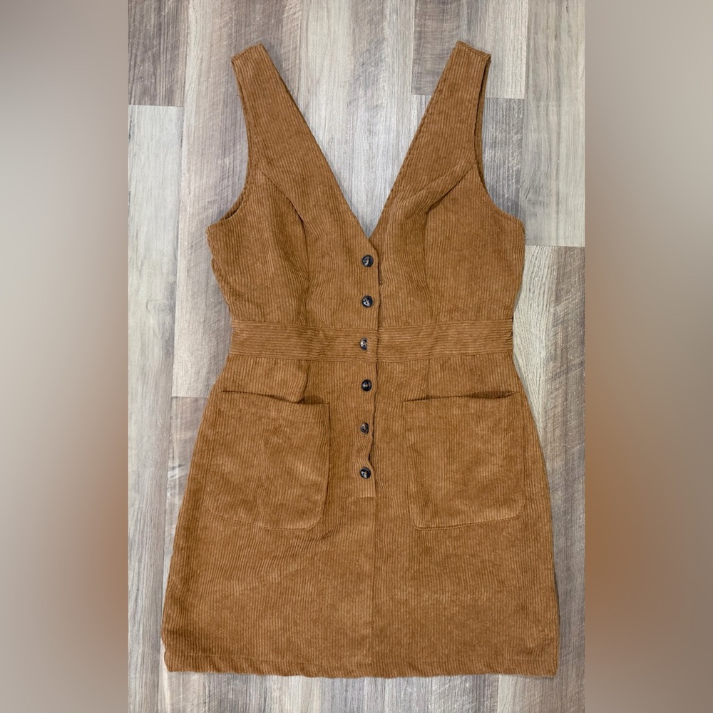 SHEIN Women’s Size Medium Tan Corduroy Mini Dress